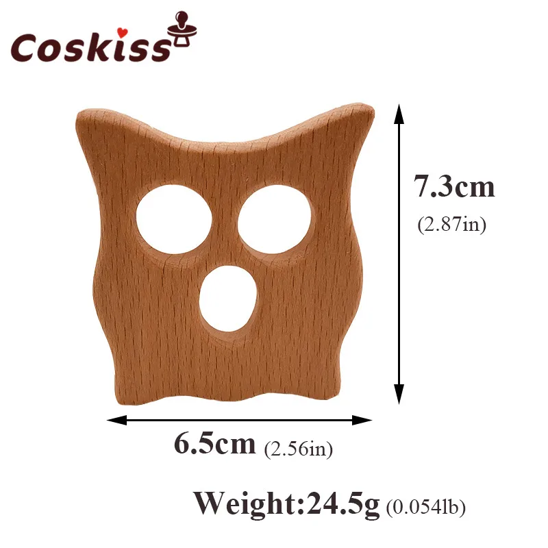 Baby Teether Wood Cat Shape Natrual Beech Wooden Owl Teething Toys Accessories Products Shower Gifts | Мать и ребенок