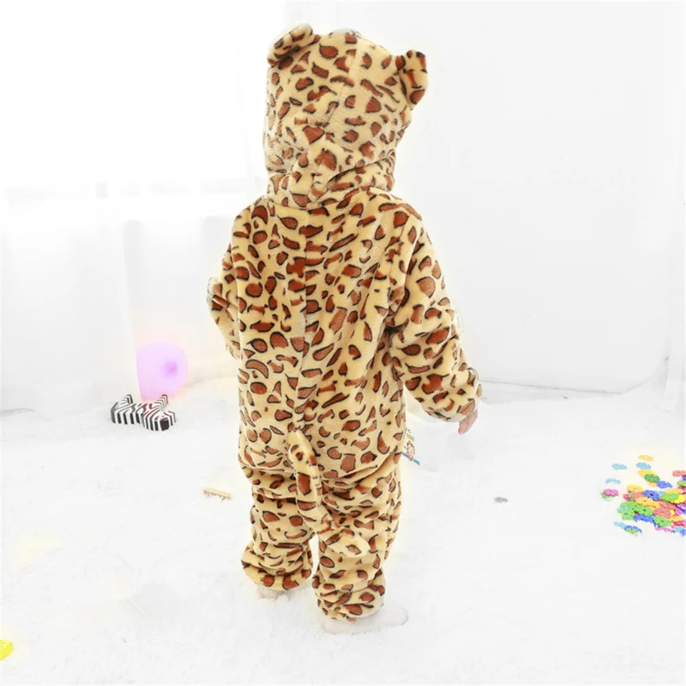 Коричневая леопардовая пантера Пижама для малышей Детская Пижама-комбинезон