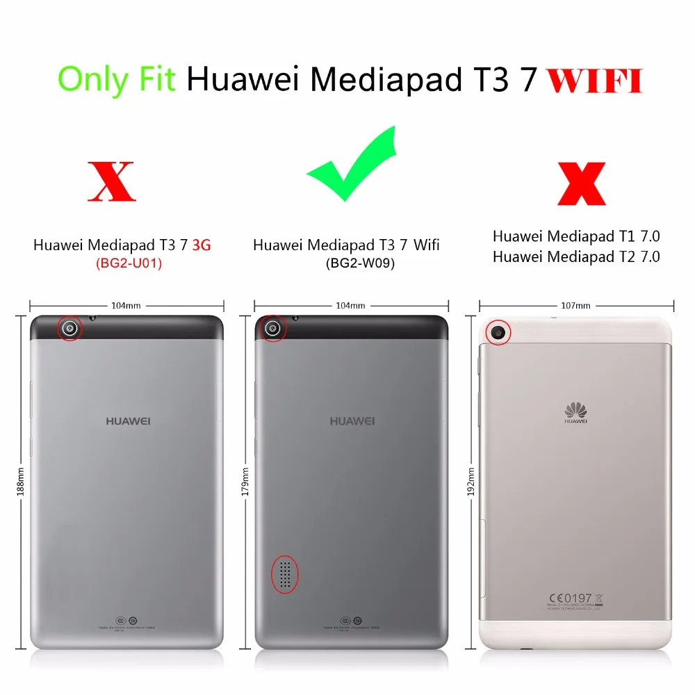 Lemonlan Tablet Обложка для huawei MediaPad T3 7 0 Wifi BG2 W09 Стенд Флип кожаный Капа защитный Fundas