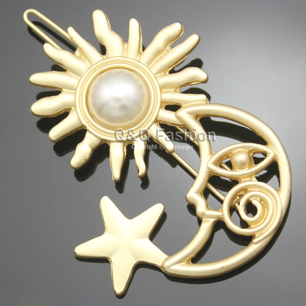 Grecian Aztec Mayan Золотая заколка для волос Sun Moon Star на голову платье ювелирные