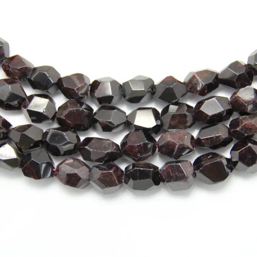 

Dark ColorGarnet Stone Step Cut Faceted Nugget Beads Strand,Dark Garnet Nugget Beads Strand Jewelry Sales