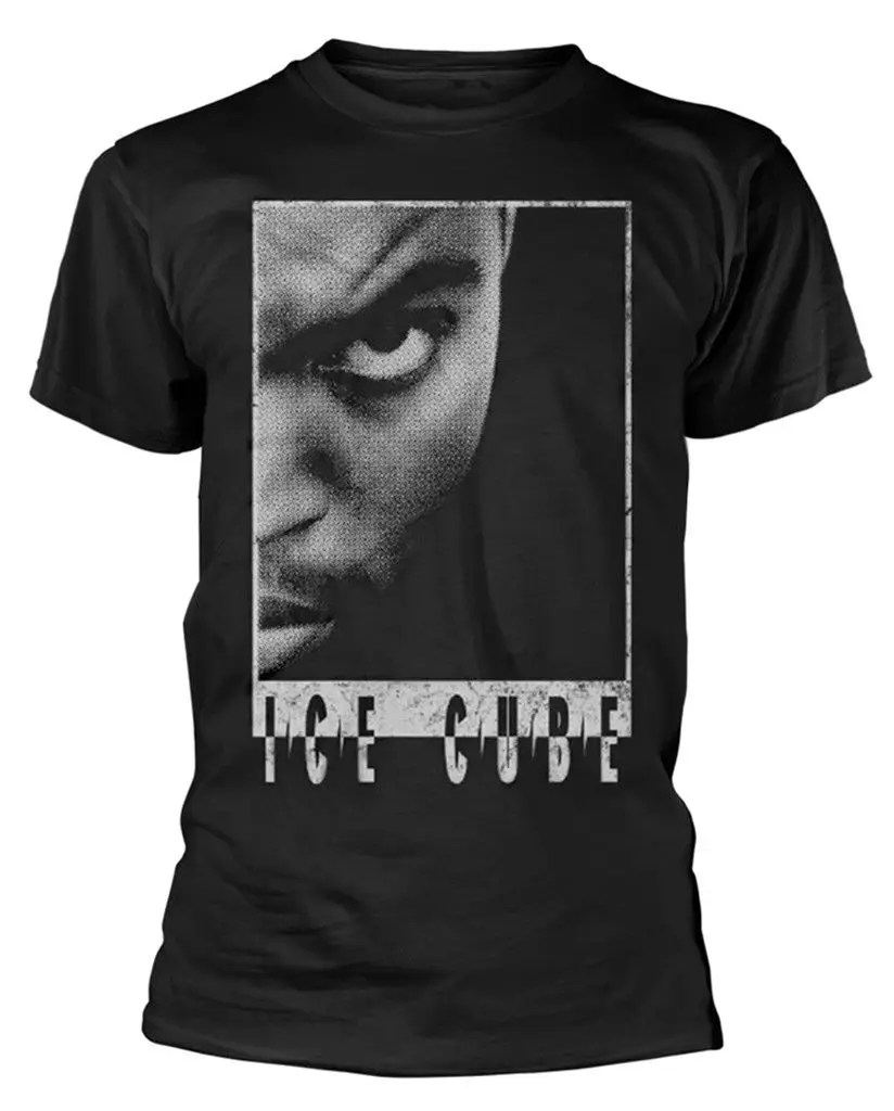Ice Cube 'halbes Gesicht' Футболка ной UND OFFIZIELL Новое поступление мужской футболки