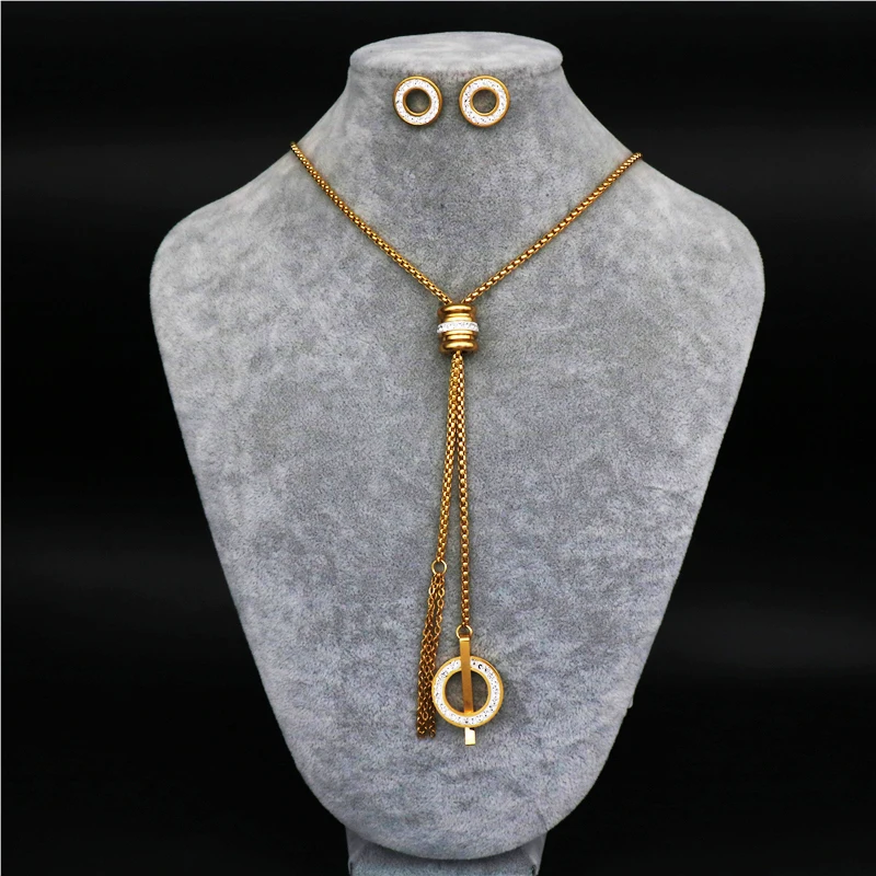 Лидер продаж модное кольцо из нержавеющей Steeljewelry комплекты круглые золотые Цвет