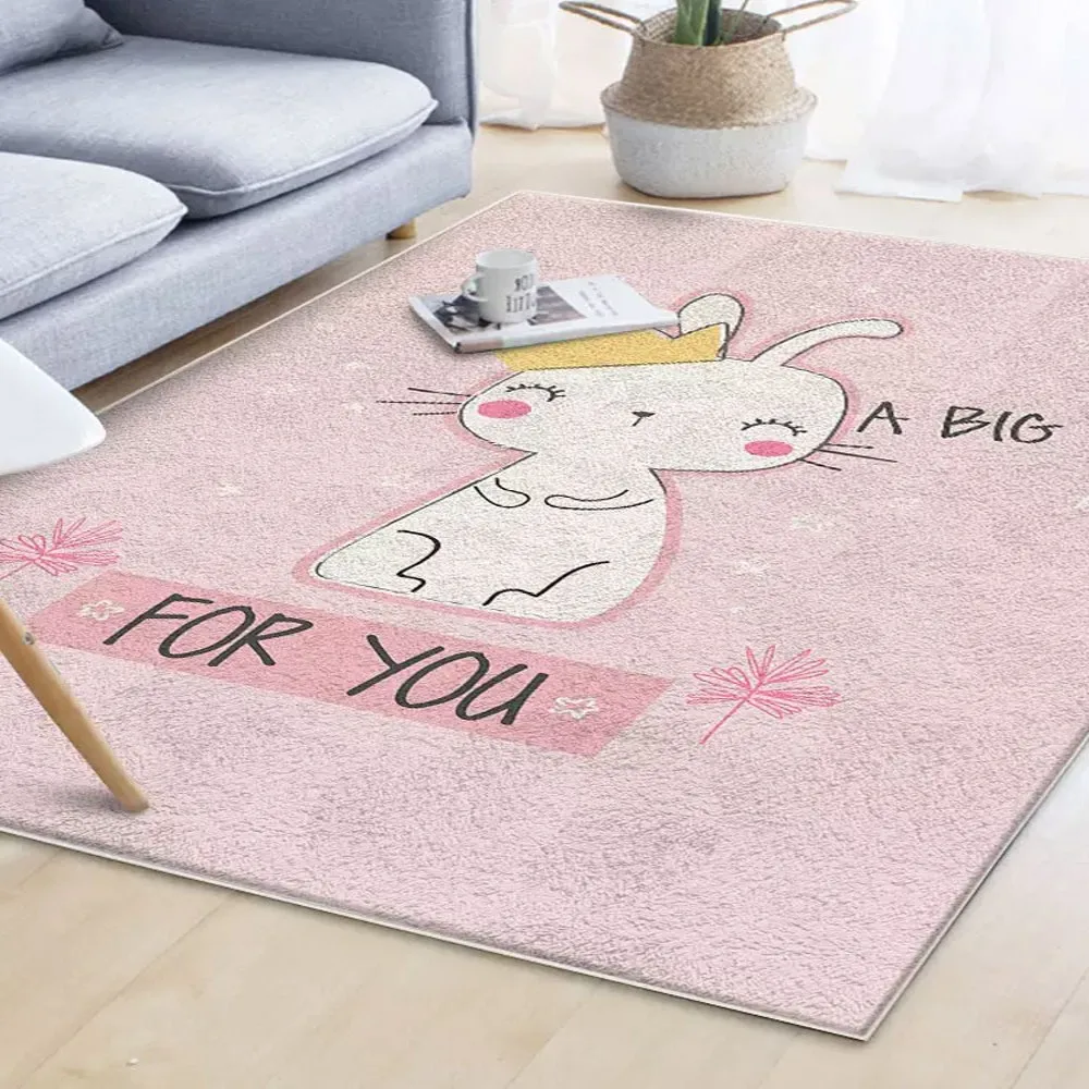 구매 인기 있는 귀여운 키티 러그 어린이 방, 대형 거실 카펫, 직사각형 다다미 바닥 매트, 장식 바닥 매트