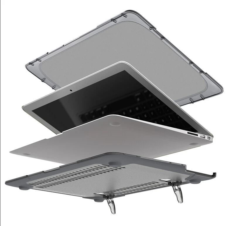 Новейший дизайн ударопрочный жесткий чехол с подставкой для MacBook air 11 13 Pro 13 15 retina 12 13 15 Пластик& ТПУ защелкивающийся чехол