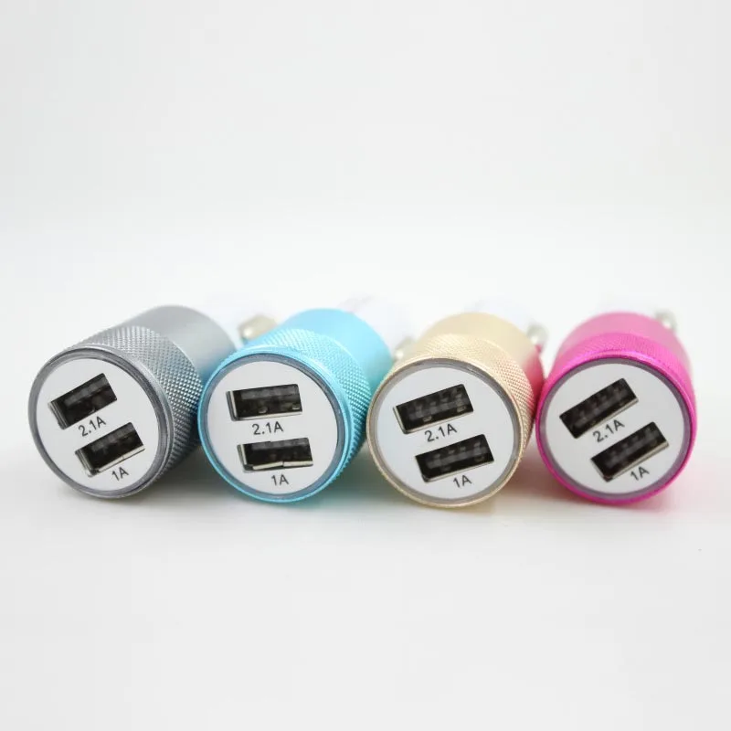 Автомобильное зарядное устройство 2.1A с двойными портами USB сплав универсальная