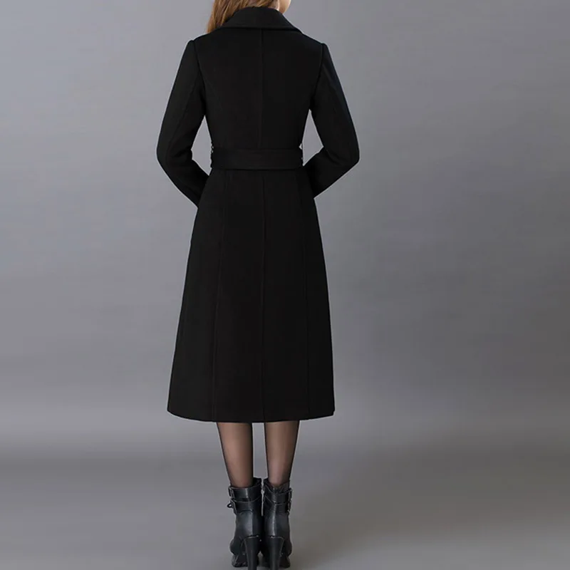 

2020 Fashion European Style Autumn Winter Wool Coat Women Warm Cardigan Outcoat Hot Long Slim Brief Womens Wool Coats WUJ0435