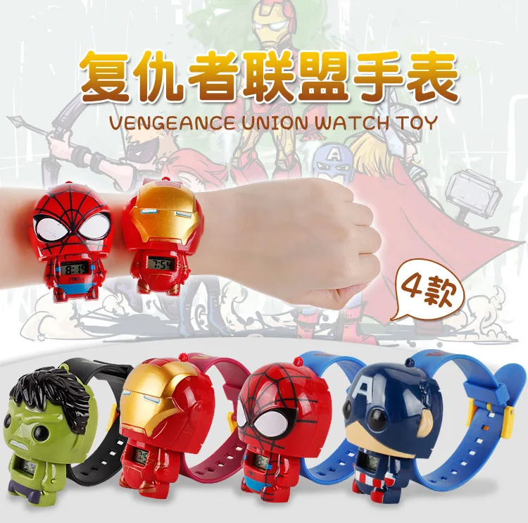 Новые 3D Мультяшные Супергерои Marvel, Железный человек, Капитан Америка, детские часы для мальчиков, студентов, милые детские часы, Рождественский подарок