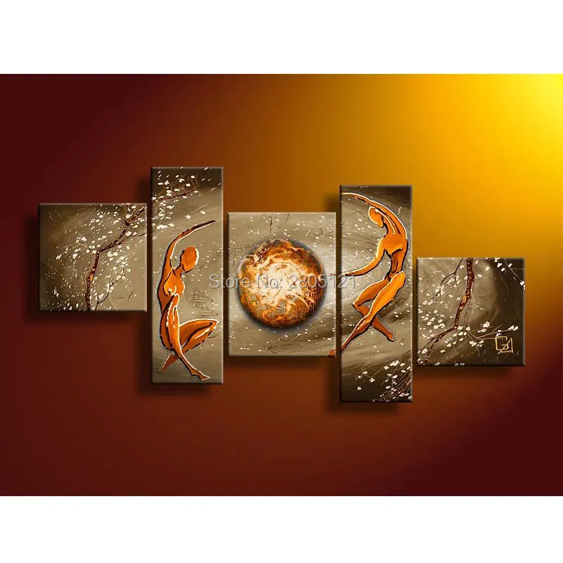 Ручная роспись Современная Настенная картина художественная фигурка темно