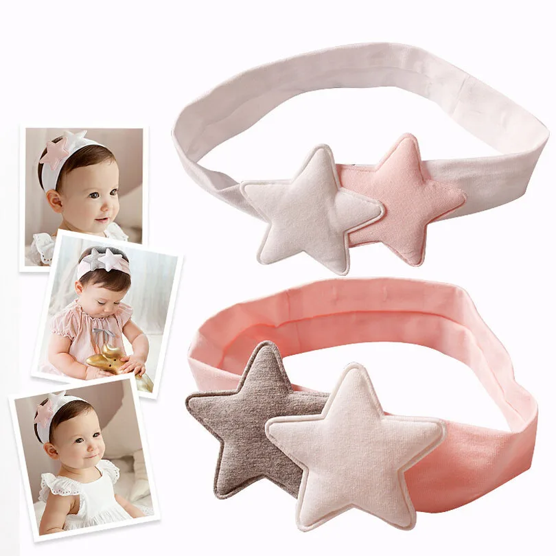 Multi Colors Fashion Korean Baby Pink Soft Cotton Stars Headband Hairbands Kids Children Girls Headwear Hair Accessories Bandage | Детская