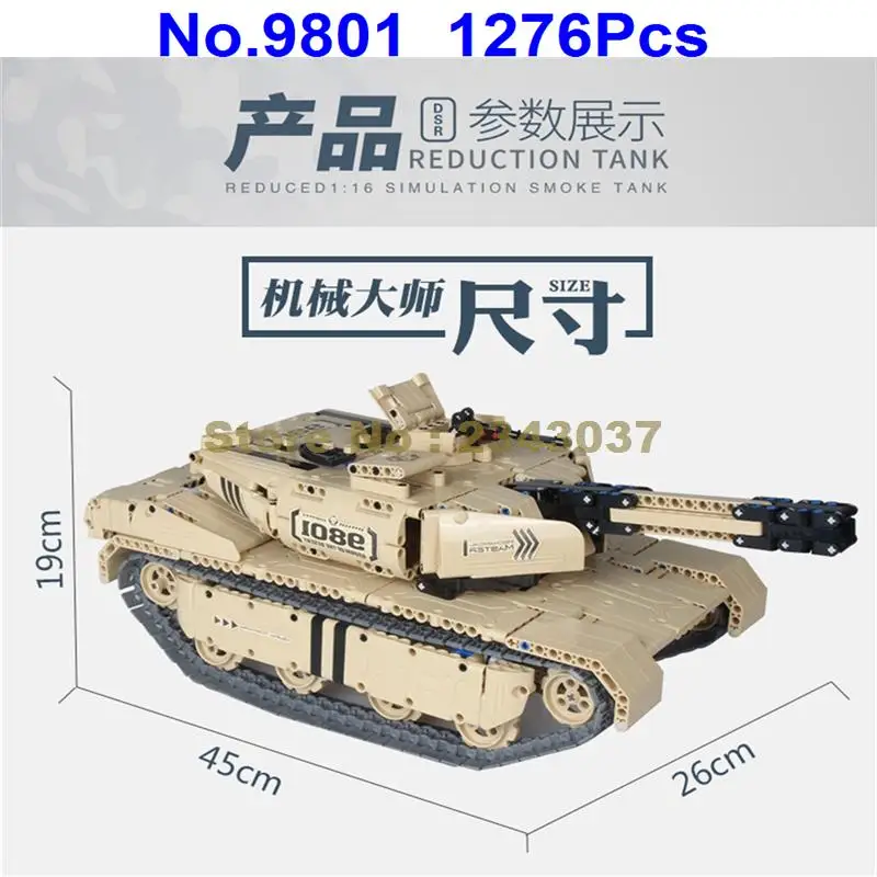9801 1276 шт. военный дистанционного управления Управление Rc M1a2 главный боевой танк 50