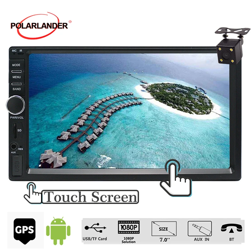 

2din Touch screen 7'' Android Bluetooth USB SD Stereo Car Radio Audio Player Autoradio Car Multimedia Player GPS Navigation
