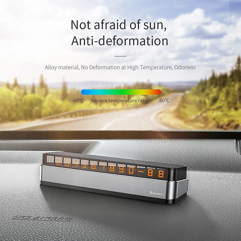 Baseus Временная парковочная карта автомобильный держатель светящийся ночник