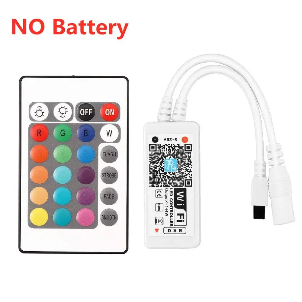 24key IR wifi 5050 RGB Светодиодная лента для беспроводного управления телефоном WiFi Лента работает с Amazon Alexa Google Home IFFFT DC 12V гибкий светильник+ Мощность - Испускаемый цвет: 24key IR wifi