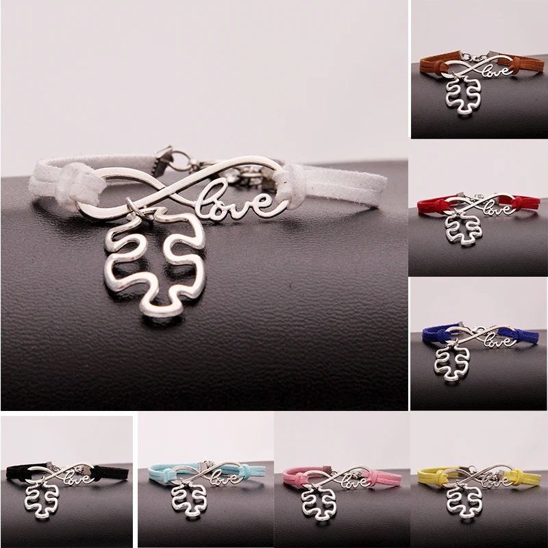 (12pcs/lot) Infinity Love Handmade Bracelet Autism Pendant Awareness Bracelets &amp Bangles Jewelry For Women Men 15 Colors | Украшения и