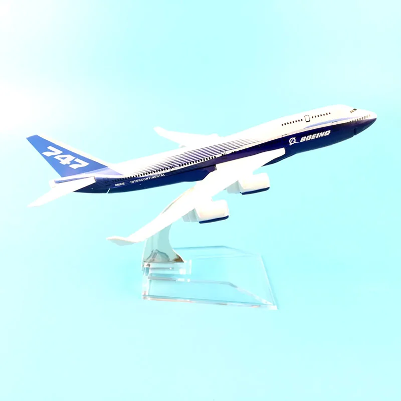 Авиакомпании модель самолета Боинг 747 имитация 16 см сплав Рождественская игрушка