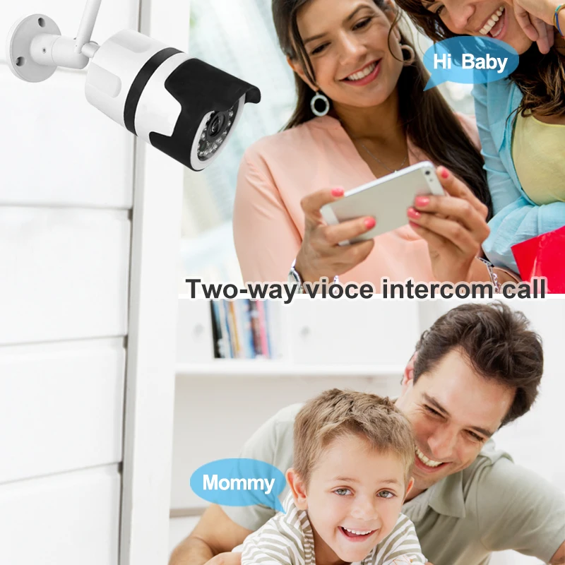 Wouwon 1080P Водонепроницаемый Открытый IP Камера Wi-Fi безопасности Камера Пуля CCTV наблюдения слушать и говорить умный будильник приложение iCSee (art.: 7b1591031) - 7b1591031