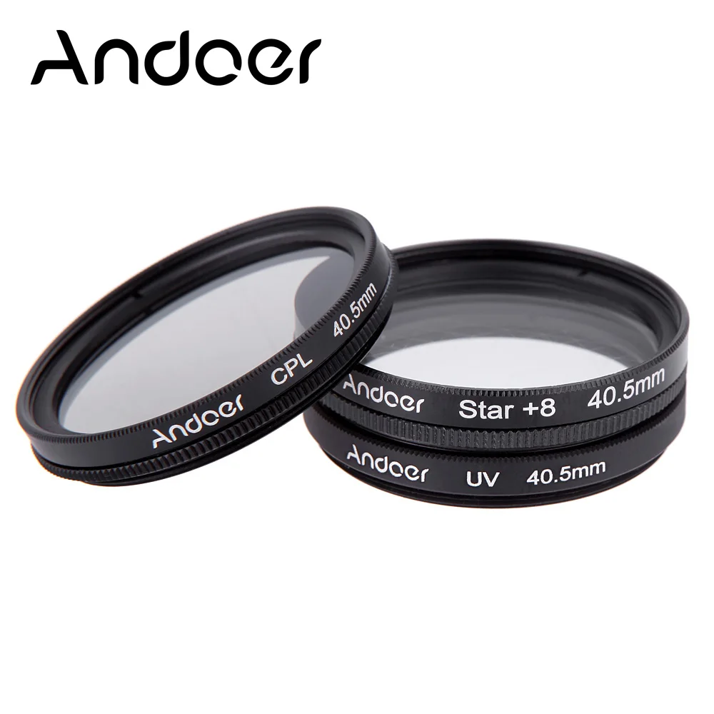 Andoer 40.5mm UV + CPL Star 8-Point Filter Kit Camera Lens Set for Canon Nikon Sony DSLR with Case | Электроника