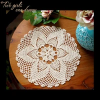 vintage household diy cushion handmade flower crochet doilies 10pcslot round cup mat pad 30cm coaster placemats for wedding