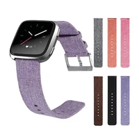 eastvita adjustable canvas replacement wrist band metal clasp bracelet for fitbit versa new r15