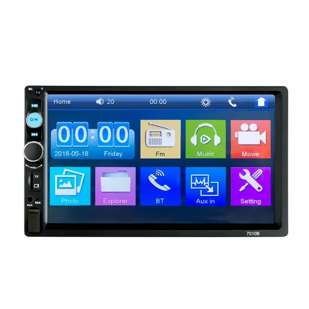 Автомагнитола 2DIN автомобильное радио мультимедийный стерео FM USB AUX Bluetooth 7010B MP4 MP5