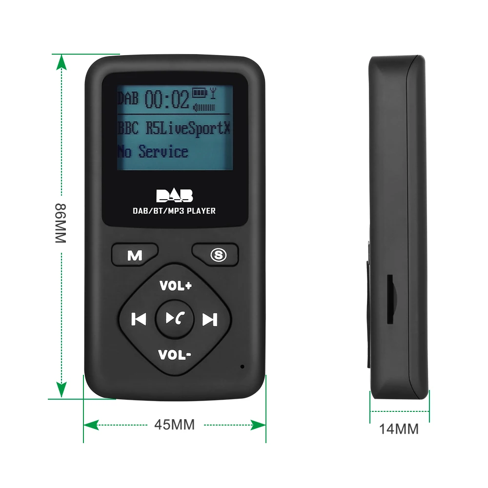 Портативный DAB/DAB + радио мини карманные цифровые радиоприемники Bluetooth 4 0 ЖК-экран