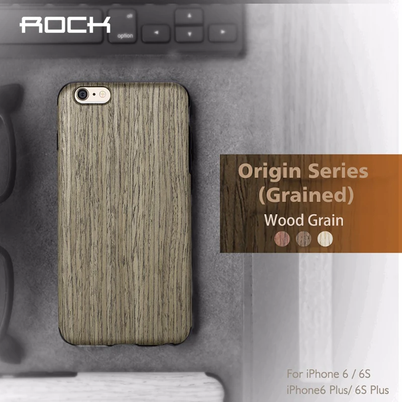 ROCK Wood чехол для iPhone 6 6s 6plus plus кожи с твердой текстурой Деревянный 6/6s/6 распродажа 49%