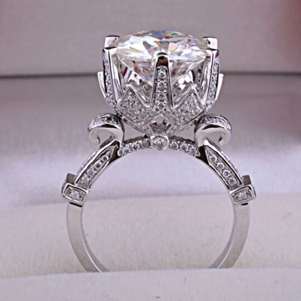 

YaYI Jewelry Fashion Women Ring 3.8CT White Zircon Silver Color Engagement Rings wedding Rings Party Rings
