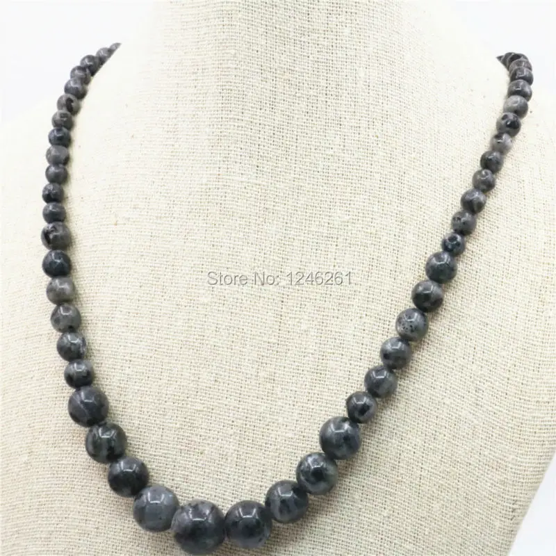 6-14mm Accessories Natural Gray Labradorite Stones Lucky Beads Necklace Chain Women Girls Gifts Hand Made Jewelry Making Design |