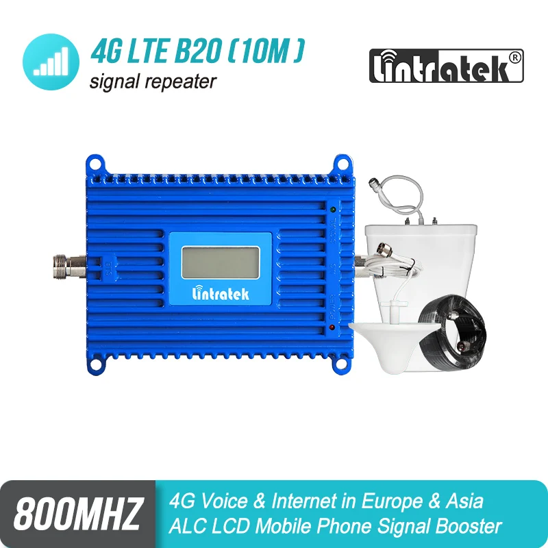 Lintratek ЖК дисплей 4G усилитель сигнала LTE Band 20 повторитель мобильного телефона 800mhz