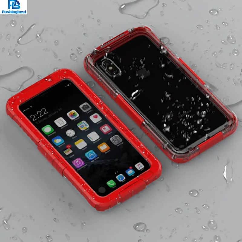Pushingbest для Iphone х чехол Водонепроницаемый противоударный смартфон Чехлы X Стенд
