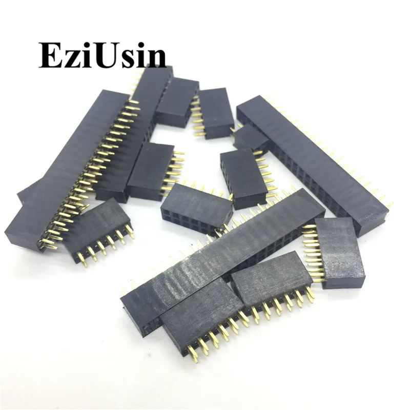 

2.54mm Double Row Female 2~40P Breakaway PCB Board Pin Header socket Connector Pinheader 2*2/3/4/6/10/12/16/20/40Pin For Arduino