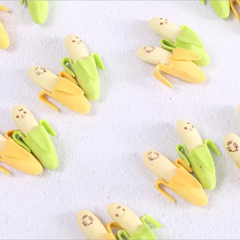 4 шт. фруктов Kawaii Ластики банан выражение лица Ластики фрукты Ластики школьные принадлежности обучения детей Игрушечные лошадки