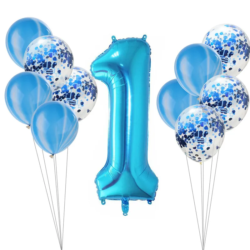 123 вечерние 25 шт. Агат конфетти 1 Year Old латексных воздушных шаров с набор День