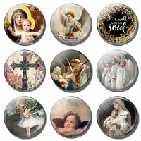 virgin and the angels art 30 mm fridge magnet glass cabochon virgin mary refrigerator sticker angel note holder home accessories