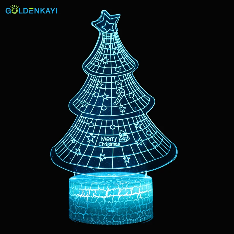 3D Рождественская елка светодиодные ночные светильники мультяшная настольная
