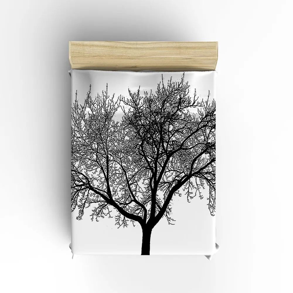 Full Size Bedding Set- Black Tree Duvet Cover Set Bedspread for Children/Kids/Teens/Adults 4 Piece | Дом и сад