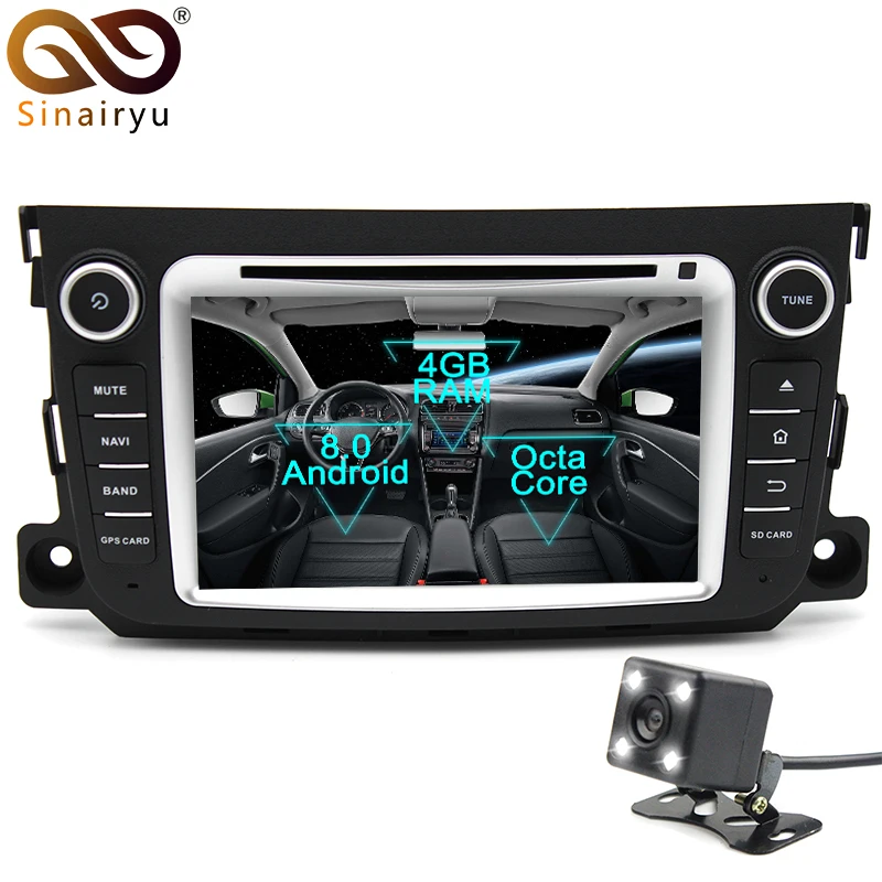 Sinairyu Android 8 0 Octa Core dvd плеер автомобиля для Mercedes Benz Smart Fortwo gps навигации Мультимедиа