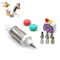 8pcs nozzles pastry syringe cake decorating icing piping gun cream with stainless steel tips diy cupcake kitchen bakeware tools