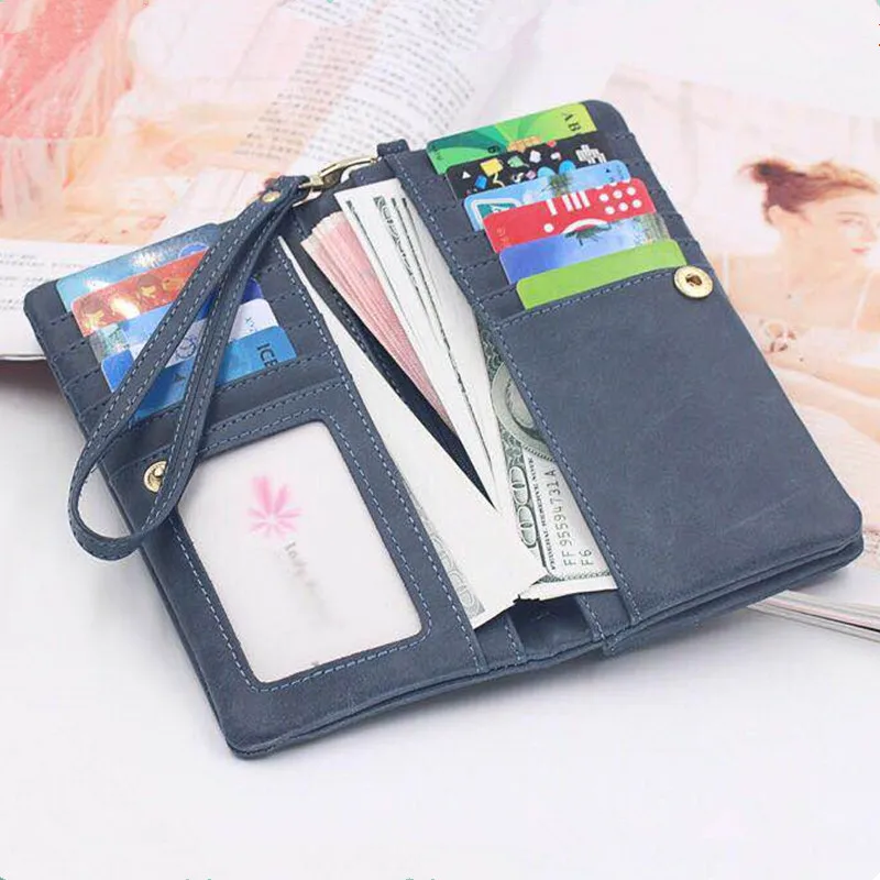 FTAIDKJ Universal Multifunction Women Wallet PU Leather Phone Bag Case Female Double Zipper Clutch Coin Purse Ladies Wristlet | Мобильные
