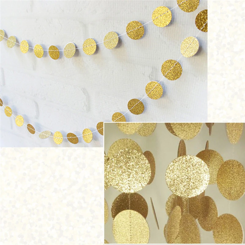 4 м круглая двухсторонняя блестящая гирлянда бумажная полоса булочки свадебные