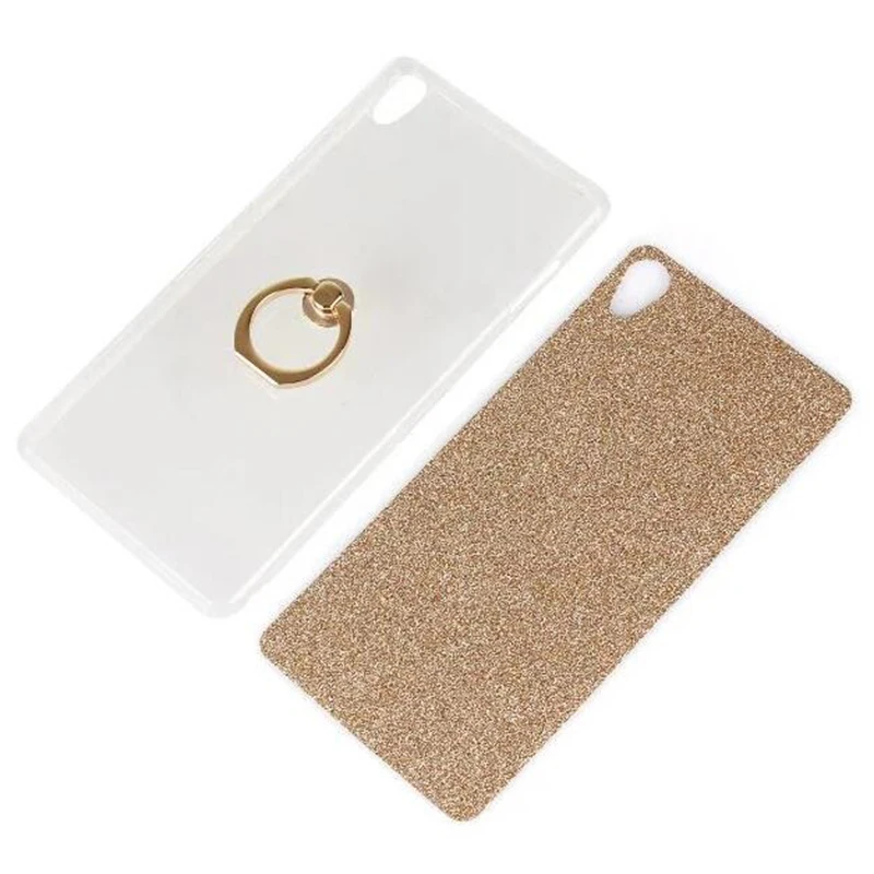 Cover Phone Case For Sony Xperia Z4 Z3+ z3 plus E6553 E6533 5.2&quot TPU Silicone Transparent Shell Flash Glitter Powder Finger Ring |