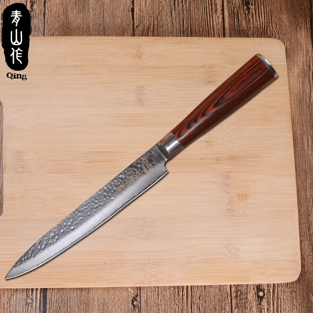 QING Brand Handmade VG10 Damascus Steel Knife 8 inch Kitchen Knives High Quality 67 Layers Of Slicing | Дом и сад
