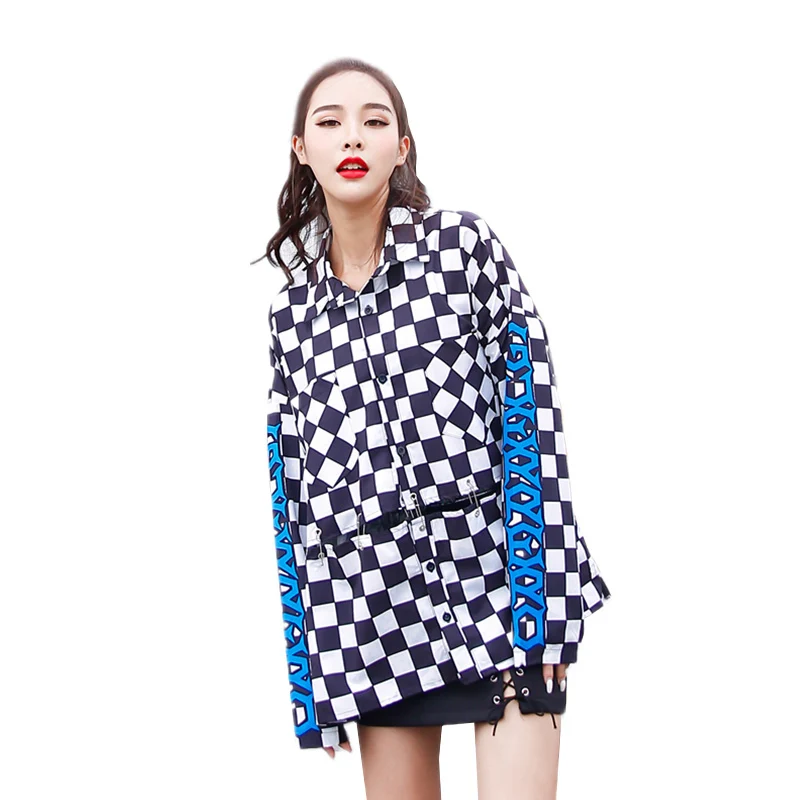 Женская блузка с отложным воротником на весну и осень рубашки длинным рукавом в