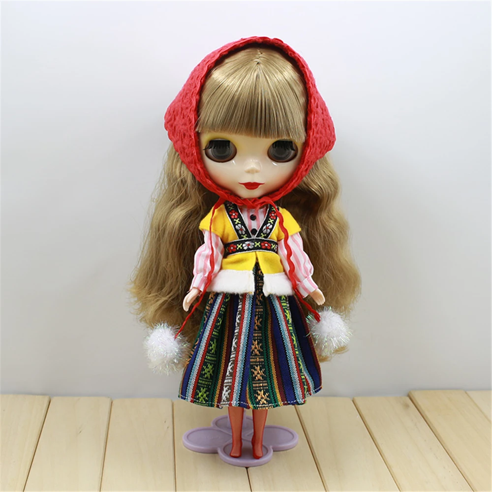 Одежда для 1/6 Blyth ICY кукла Licca костюм 1 шт. зимнее очарование русское платье игрушки