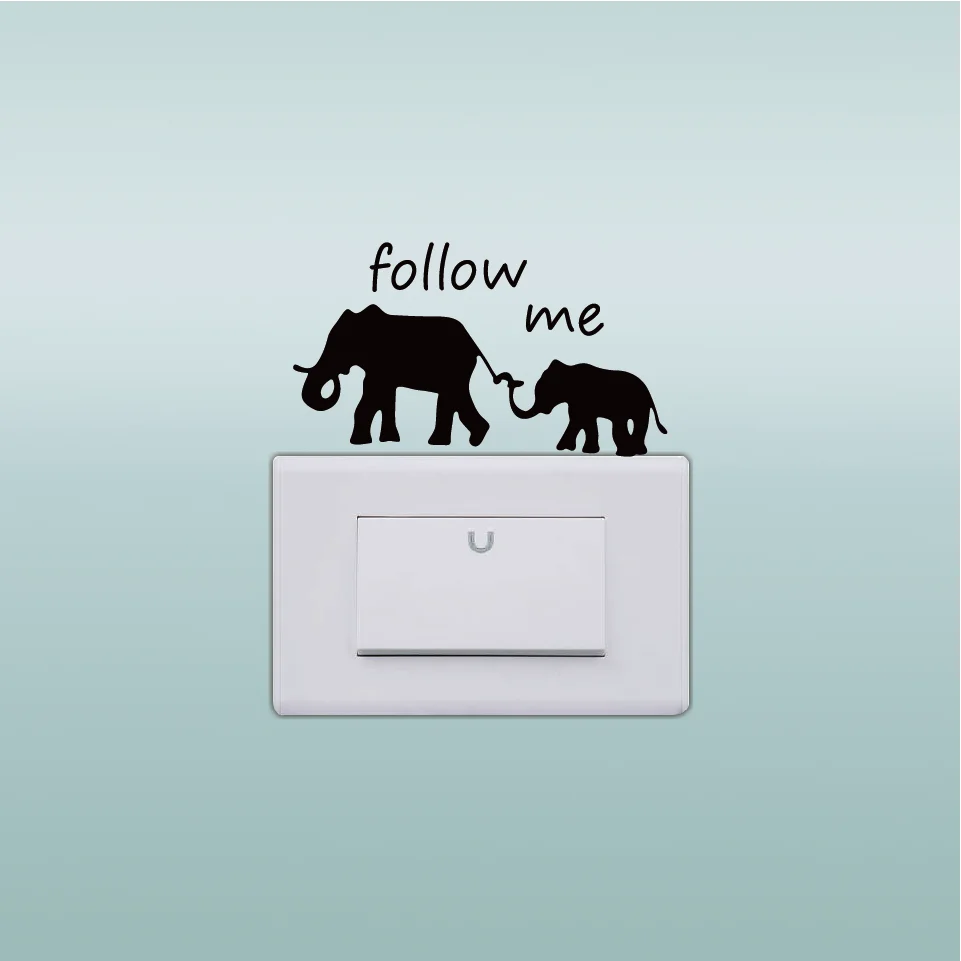 FOLLOW ME Baby Elephant In Zoo виниловый стикер для переключателя креативные Мультяшные