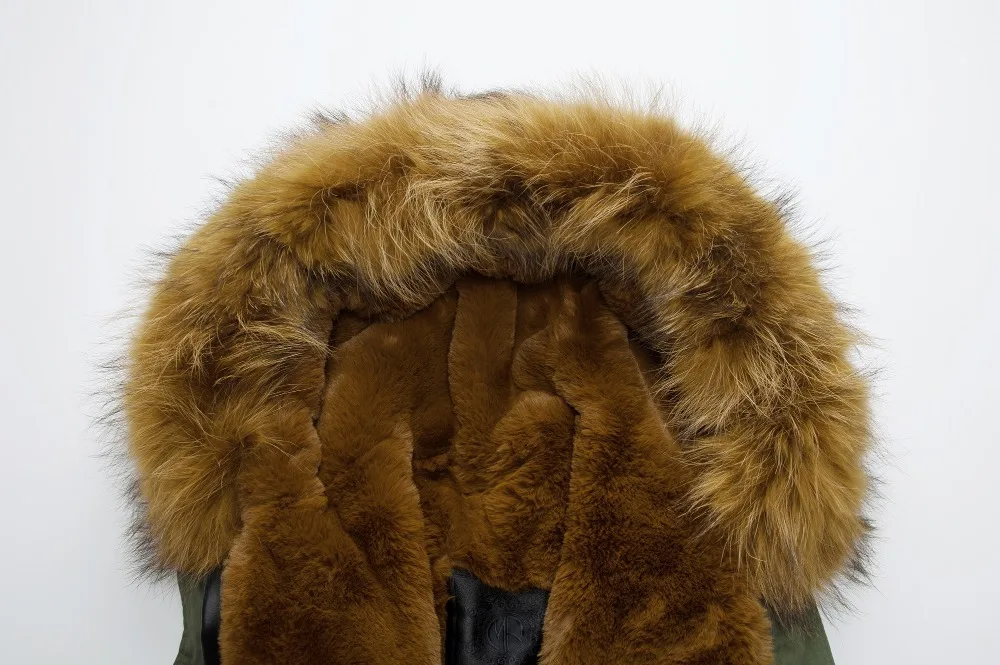 Мужское длинное пальто с искусственным кроличьим мехом Толстая куртка капюшоном