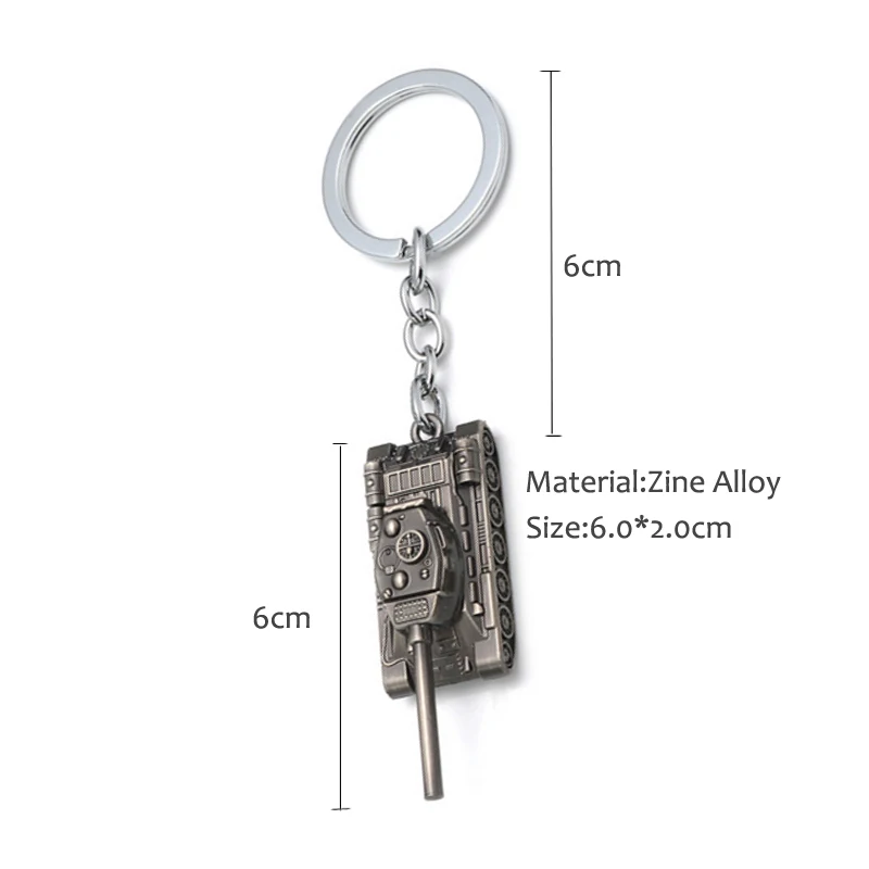 3D World of Tanks Keychains Boys Mini Tank Model Key Chain Games Armored Car Gold Sliver Rings for Men Gift Fashion Jewelry | Украшения и