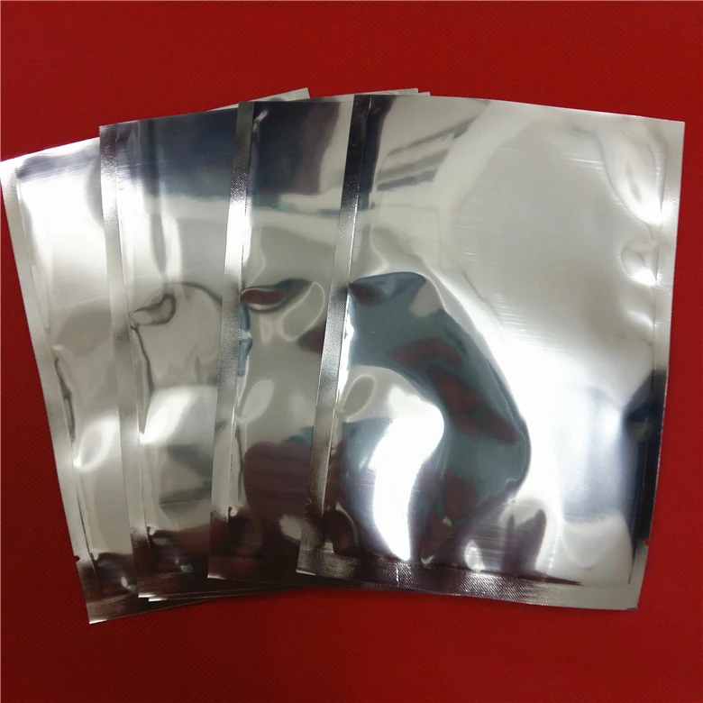 

8*12cm 200Pcs/Lot Open Top Silver Aluminium Foil Packaging Bag Vacuum Pouches Heat Seal Bags Food Event Package Packing Bags
