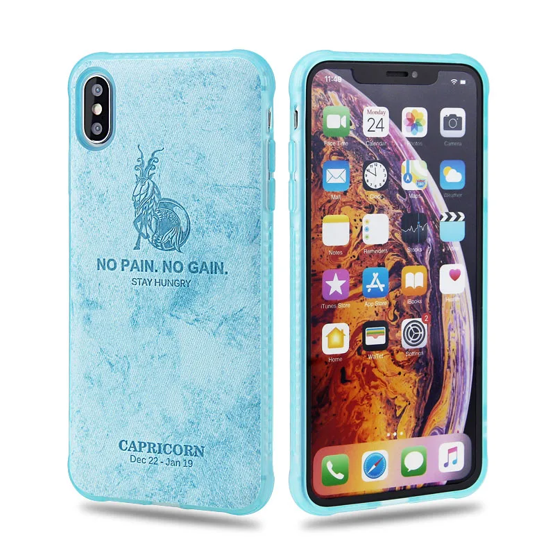 Phone Case For iphone 7 8 6 6s plus X Xs max XR Cover Twelve constellations Embossed Cases |
